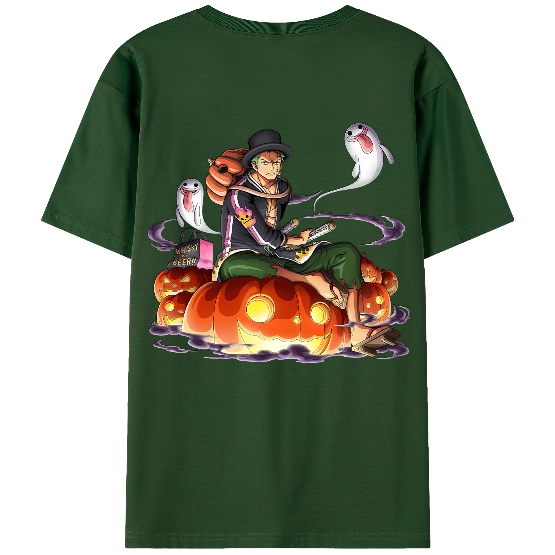ワンピース ロロノア・ゾロ ONE PIECE Roronoa Zoro 綿100％半袖Tシャツ（背面プリント）